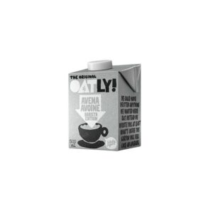 Bebida de aveia Oatly Barista 0,5L, ideal para café e receitas veganas.