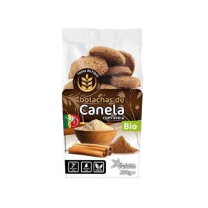 Bolachas de canela e aveia bio, saborosas e saudáveis, ideais para um lanche nutritivo.