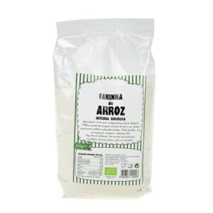Farinha de arroz integral orgânica, ideal para dietas saudáveis e culinária natural.