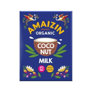 Leite de coco orgânico sem goma, embalagem de 500ml, ideal para receitas saudáveis e veganas.