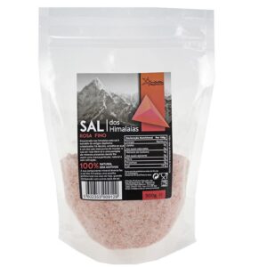 Sal Rosa Himalaias Fino 500g para cozinhar e temperar.