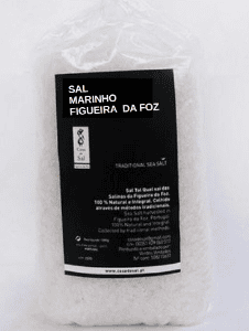 Sal marinho de Figueira da Foz, embalagem de 1kg, ideal para cozinhar e temperar.