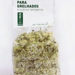 Sal para grelhados e temperos variados, ideal para carnes e peixes.