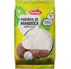 Farinha de mandioca branca de alta qualidade, ideal para diversas receitas tradicionais e culinária.