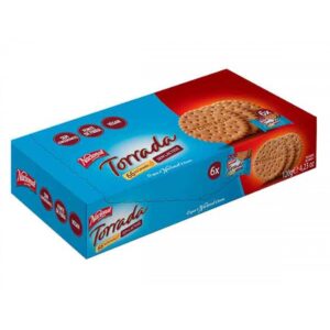 Bolacha Torrada Nacional sem lactose, ideal para dietas especiais, pacote de 120g.