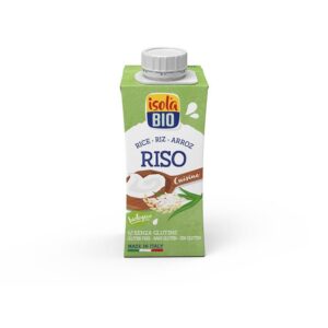 Creme de arroz biológico Isola Bio, 200ml, ideal para receitas saudáveis e sem glúten.